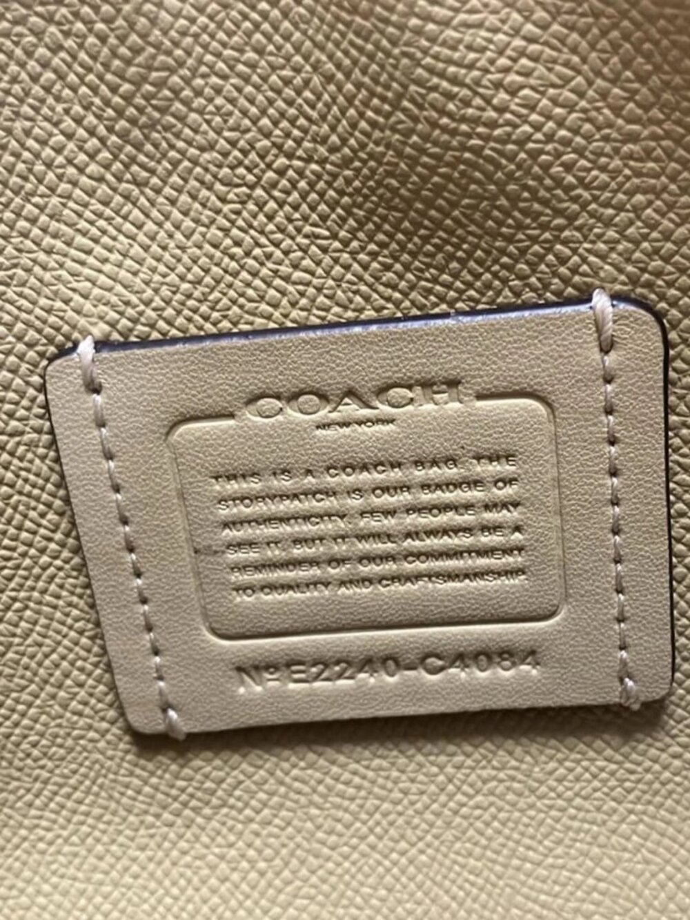 COACH Molly Tote 25 C4084 Cream Leather Tote Bag - Picture 8 of 13